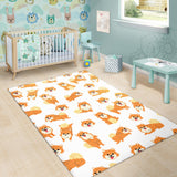 Brown Pomeranian Pattern Area Rug