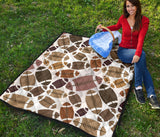 American Football Ball Pattern Premium Quilt