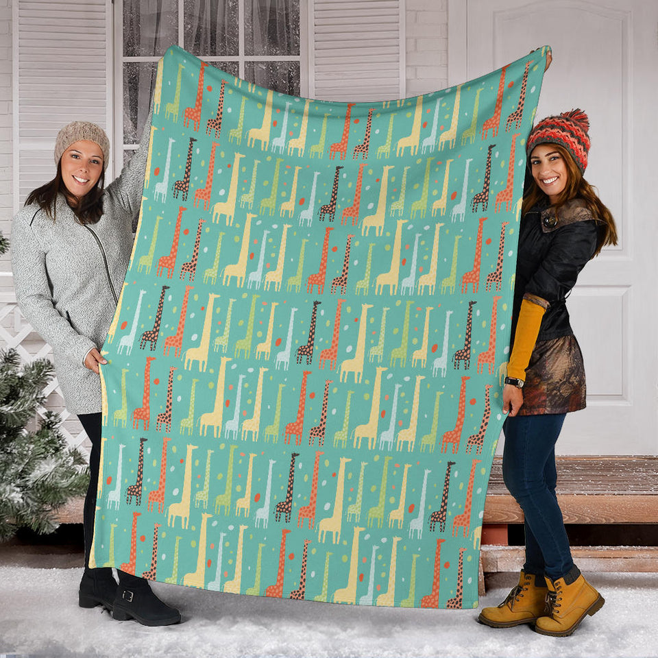 Giraffe Pattern Print Design 01 Premium Blanket