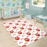 Daruma Japanese Wooden Doll Design Pattern Area Rug