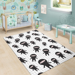 Ninja Pattern Plaid Background Area Rug