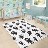 Ninja Pattern Plaid Background Area Rug