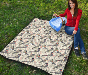 Pigeon Pattern Print Design 04 Premium Quilt