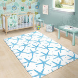 Watercolor Starfish Pattern Area Rug
