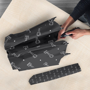 Engine Piston Black Background Pattern Print Design 02 Umbrella