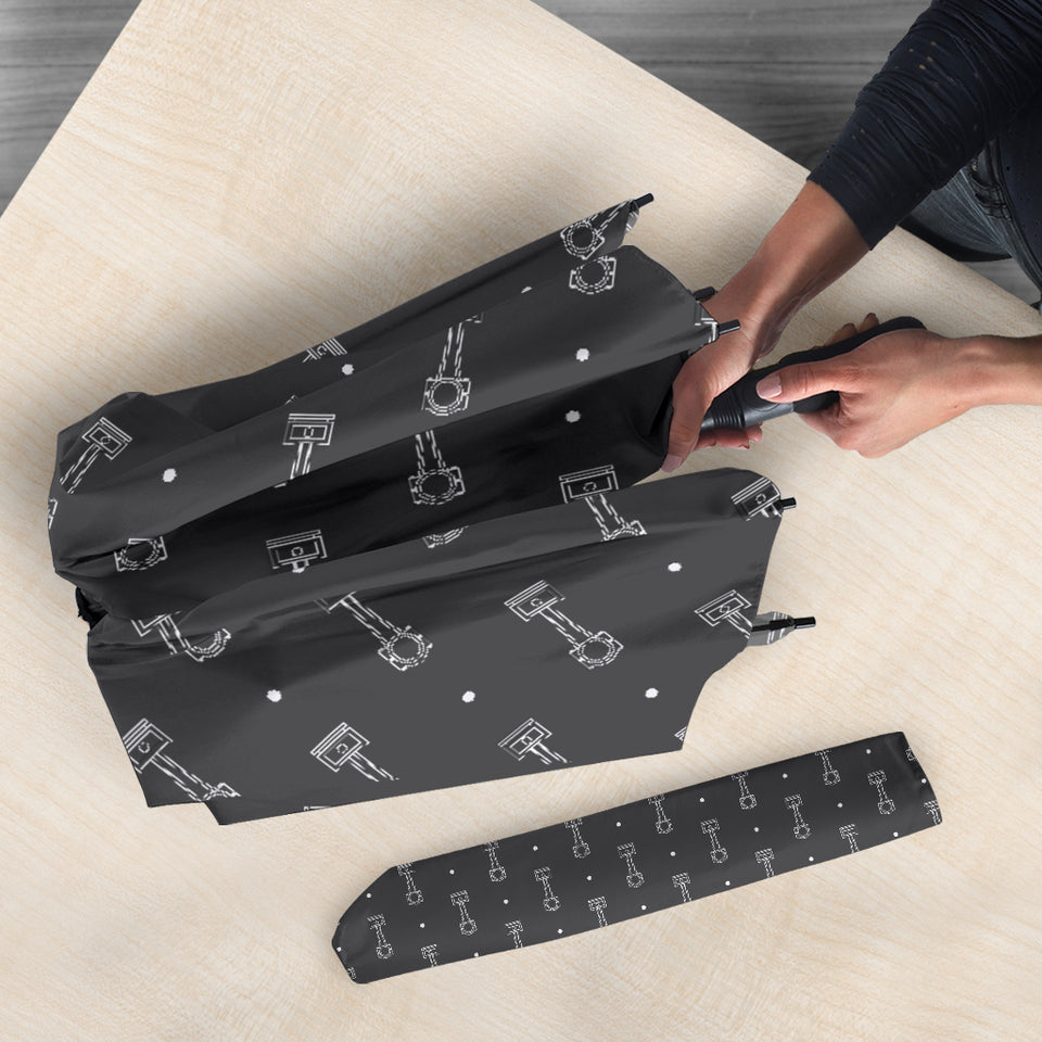 Engine Piston Black Background Pattern Print Design 02 Umbrella