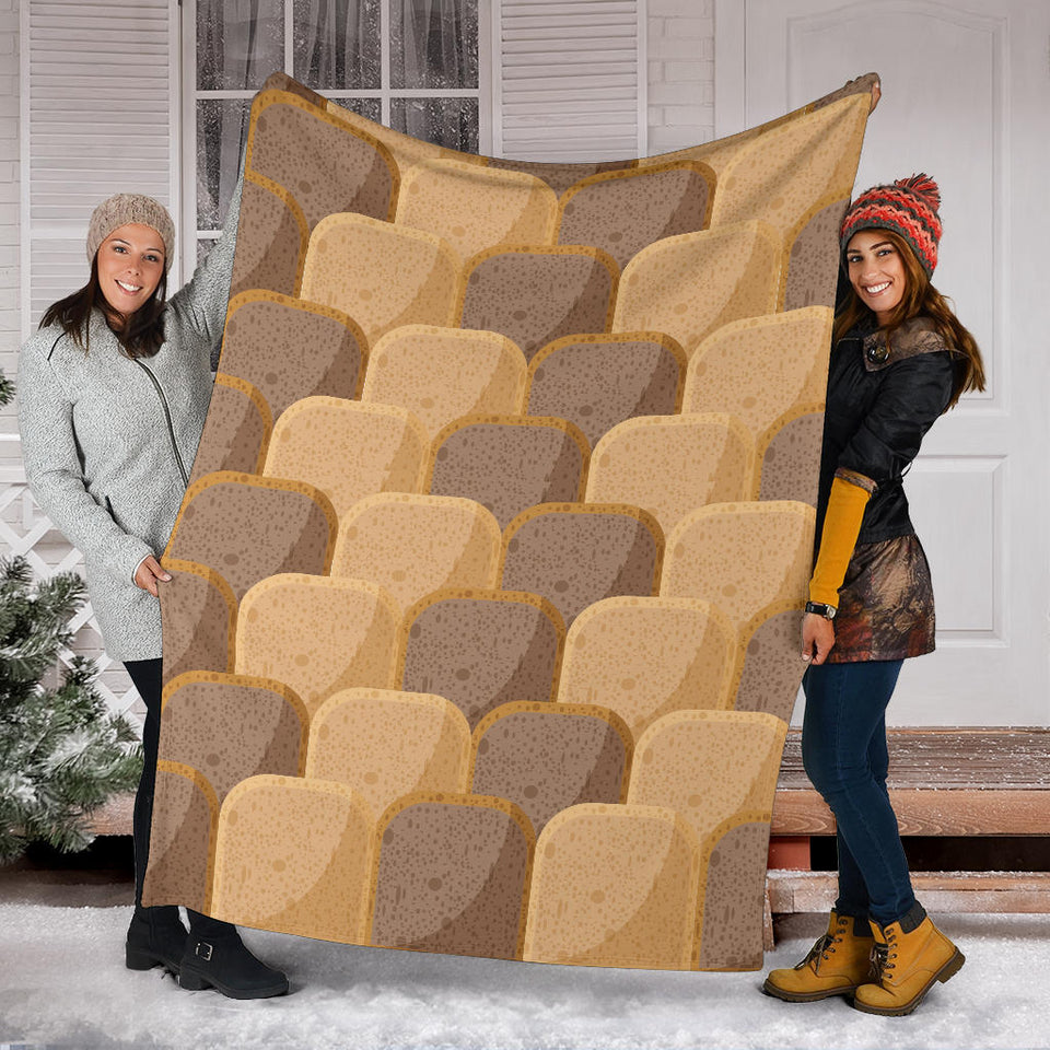 Bread Toast Pattern Print Design 04 Premium Blanket