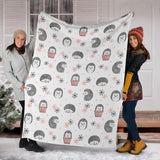 Hedgehog Pattern Print Design 02 Premium Blanket