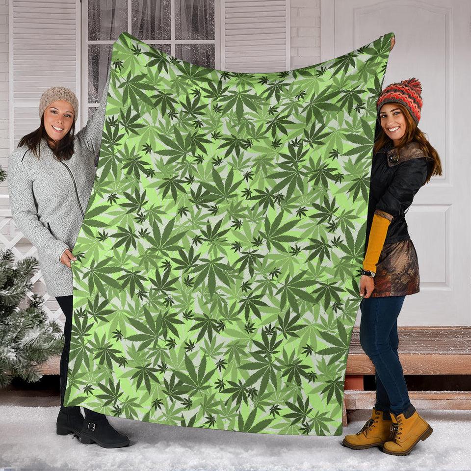 Canabis Marijuana Weed Pattern Print Design 01 Premium Blanket