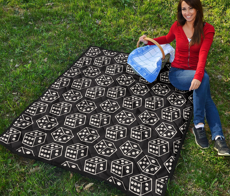Dice Pattern Print Design 01 Premium Quilt