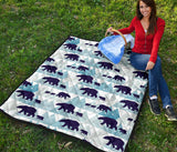 Polar Bear Winter Snow Pattern Premium Quilt
