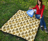 Lion Pattern Print Design 02 Premium Quilt