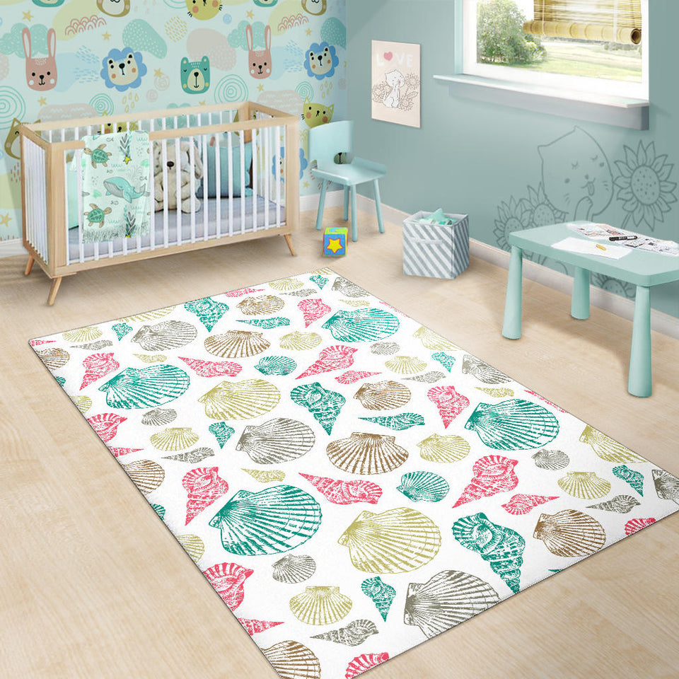 Colorful Shell Pattern Area Rug