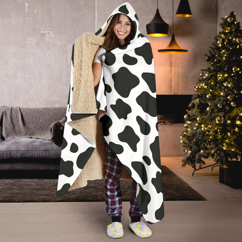Cow Skin Pattern Hooded Blanketà¹†À¹†
