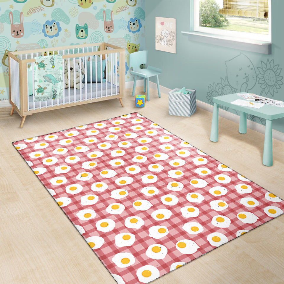 Fried Eggs Pattern Print Design 03 Area Rug