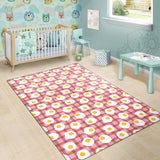 Fried Eggs Pattern Print Design 03 Area Rug