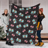 Camera Pattern Print Design 04 Premium Blanket