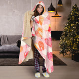 Hand Drawn Heart Design Pattern Hooded Blanket