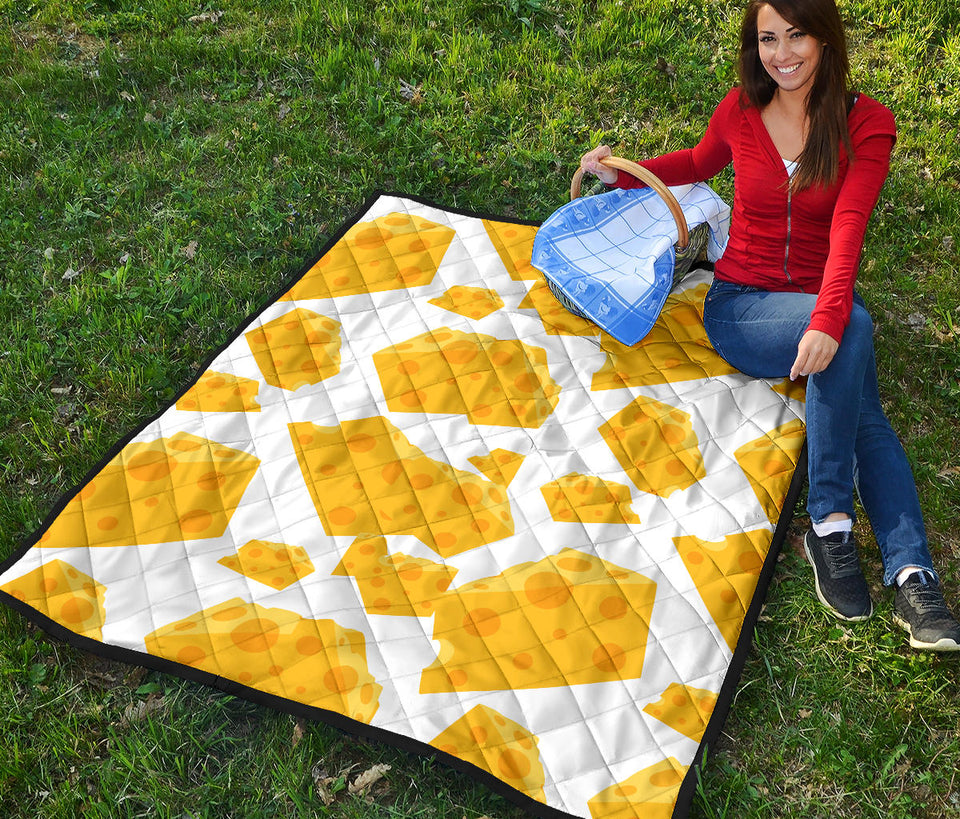 Cheese Slice Pattern Premium Quilt