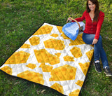 Cheese Slice Pattern Premium Quilt