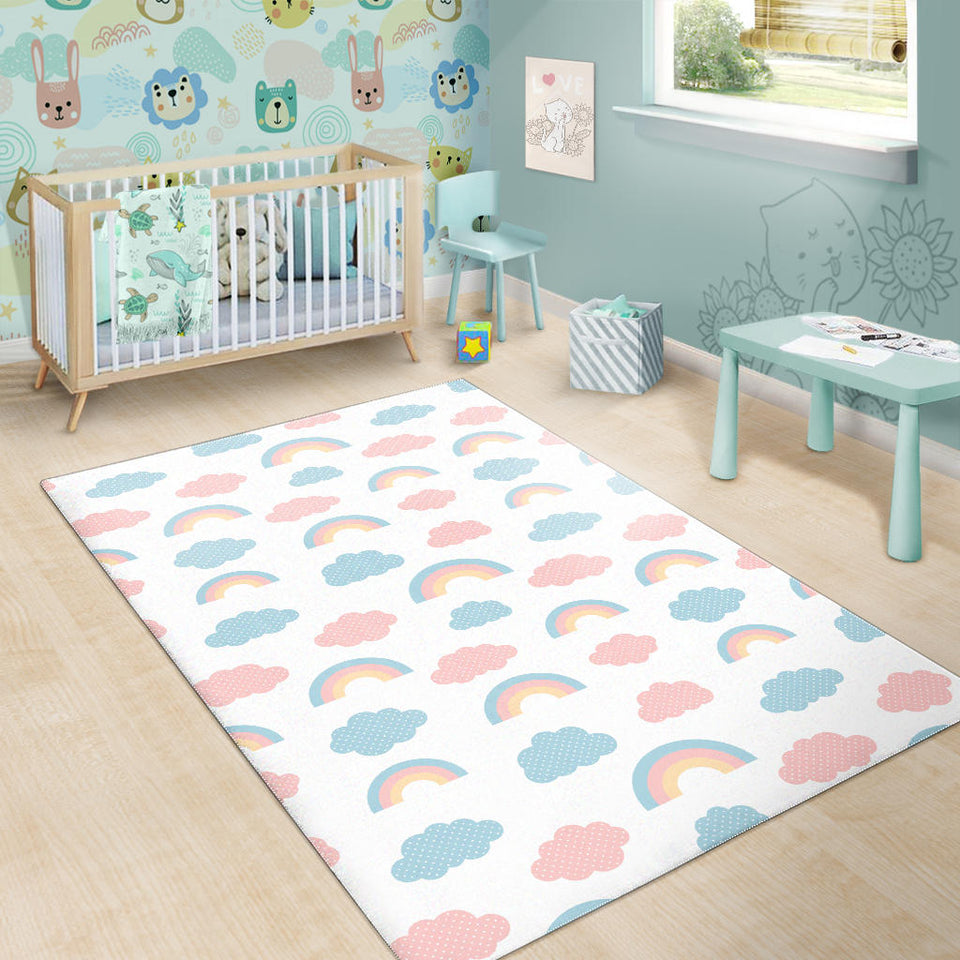 Cute Rainbow Clound Pattern Area Rug