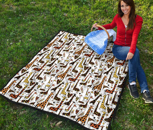 Giraffe Pattern Print Design 05 Premium Quilt