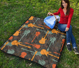 Electric Guitars Pattern Premium Quilt