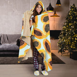Watercolor Papaya Pattern Hooded Blanket