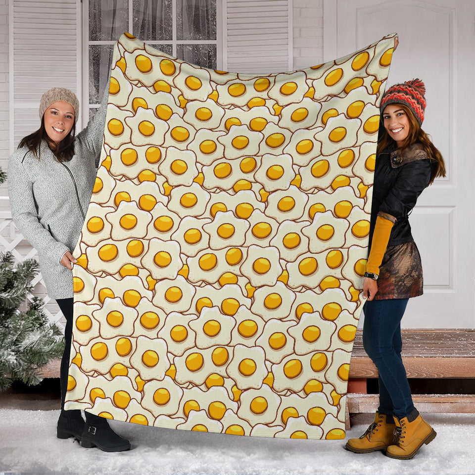 Fried Eggs Pattern Print Design 02 Premium Blanket