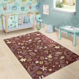 Coffee Bean Flower Pattern Area Rug