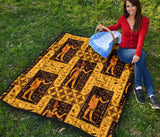 Egypt Hieroglyphics Pattern Print Design 05 Premium Quilt