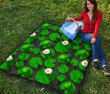 Frog Waterlily Pattern Premium Quilt