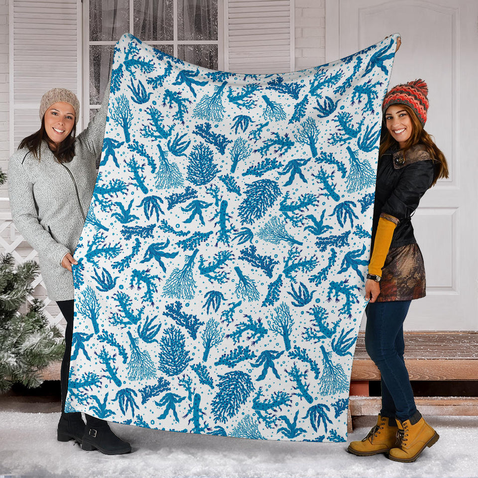 Coral Reef Pattern Print Design 01 Premium Blanket