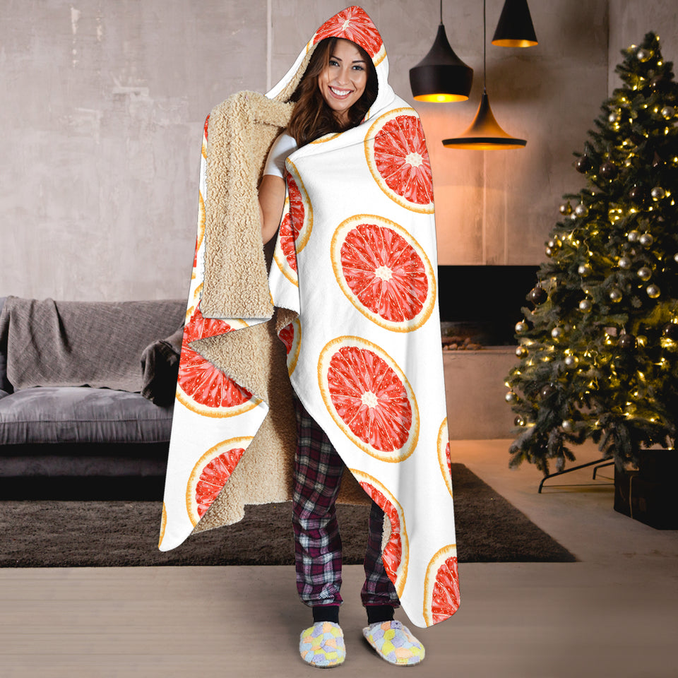 Grapefruit Pattern Hooded Blanket