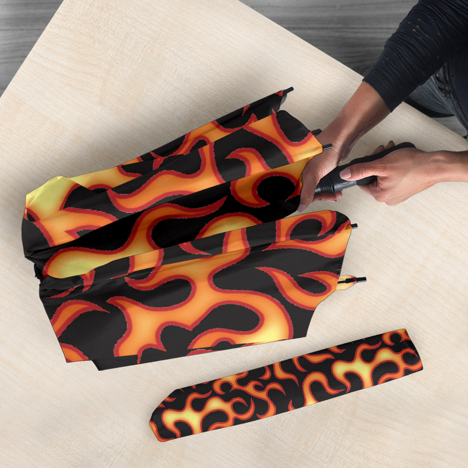 Fire Flame Dark Pattern Umbrella