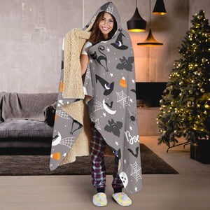 Halloween Design Pattern Hooded Blanket