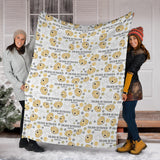 Golden Retriever Pattern Print Design 04 Premium Blanket