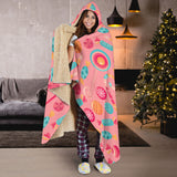 Colorful Candy Pattern Hooded Blanket