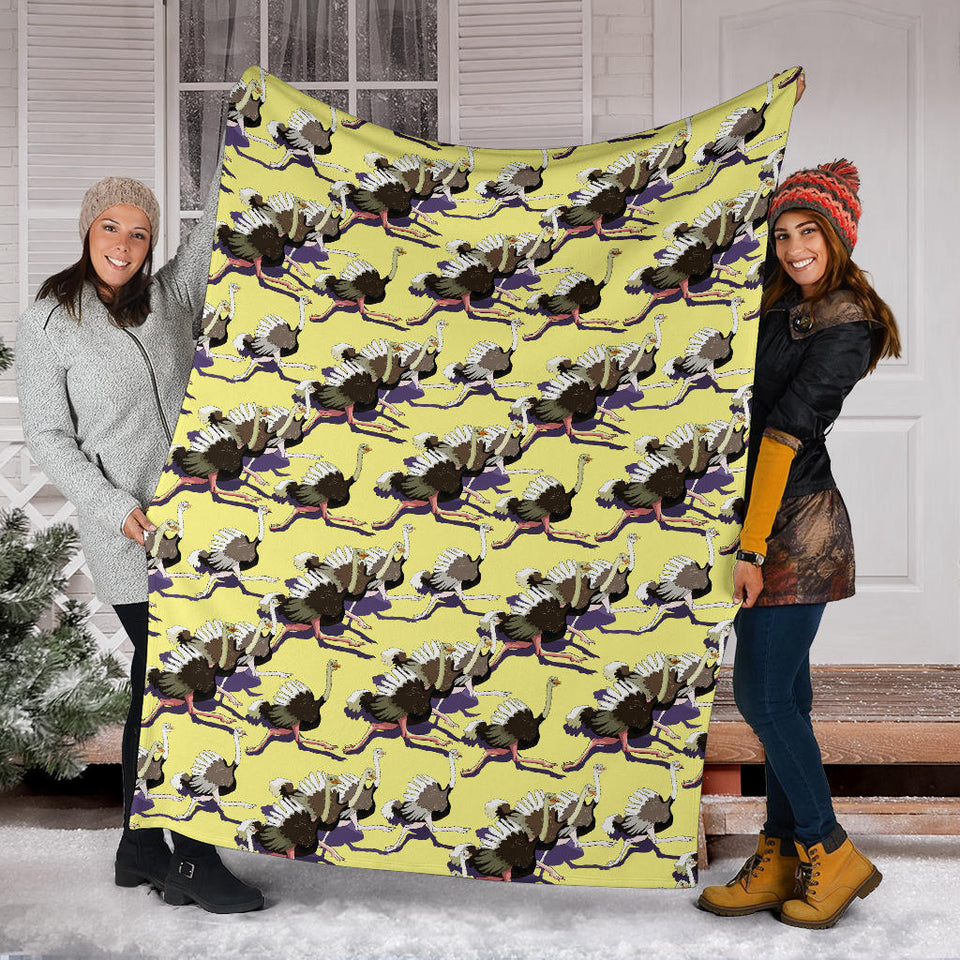 Ostrich Pattern Print Design 04 Premium Blanket