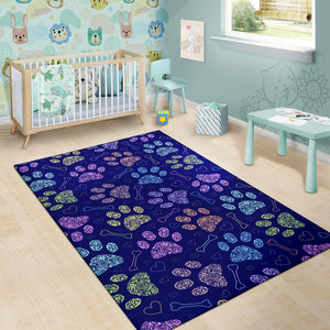 Dog Paws Pattern Print Design 02 Area Rug