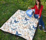 Blue Butterfly Pattern Premium Quilt