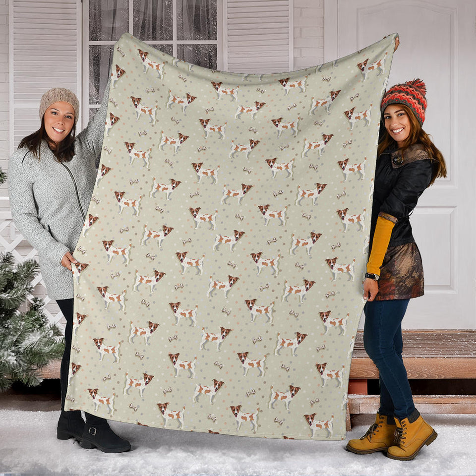 Jack Russel Pattern Print Design 02 Premium Blanket