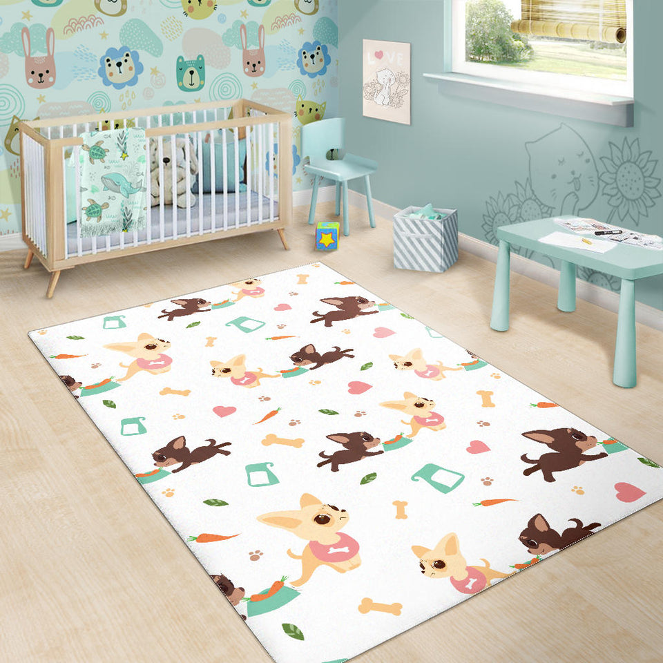 Cute Chihuahua Puppie Pattern Area Rug