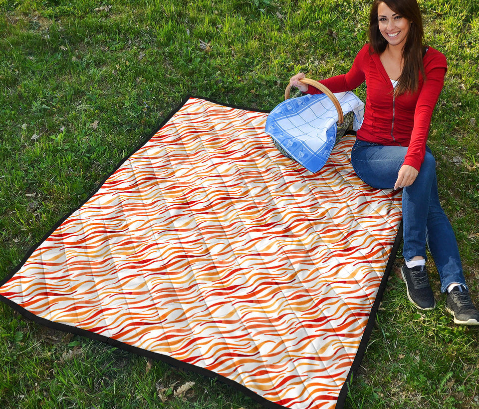 Fire Flame Watercolor Pattern Premium Quilt