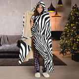 Zebra Skin Pattern Hooded Blanket
