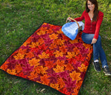 Autumn Maple Leaf Pattern Premium Quilt