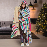 Colorful Zebra Skin Pattern Hooded Blanket