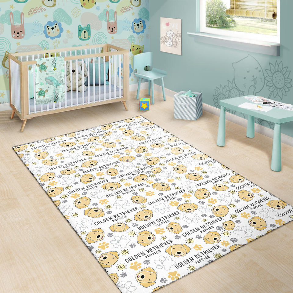 Golden Retriever Pattern Print Design 04 Area Rug