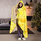 Lemon Pattern Hooded Blanket