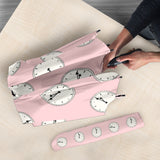 Clock Pattern Pink Blackground Umbrella